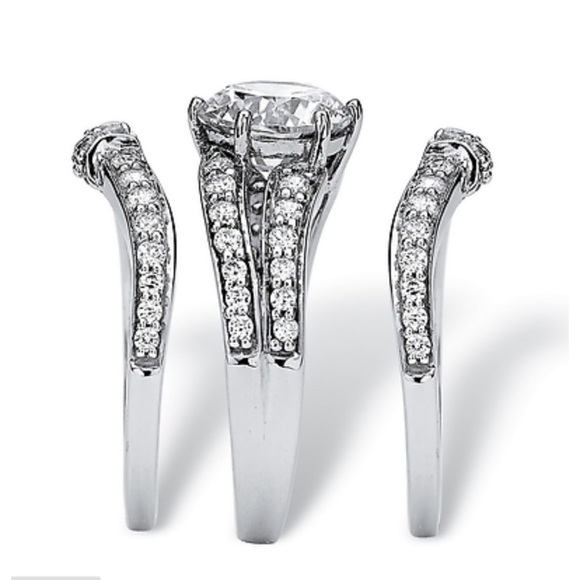 NEW 925 Sterling silver Engagement Diamond ringSet - Picture 4 of 7